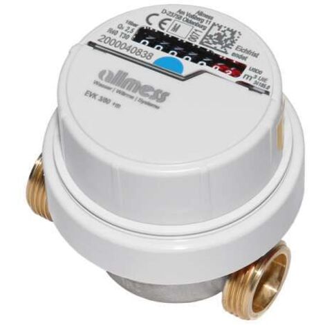 Allmess Universal VSystem Wasserzähler kalt warm Wohnungswasserzähler verchromt QN 1,5 80mm EJ 2025