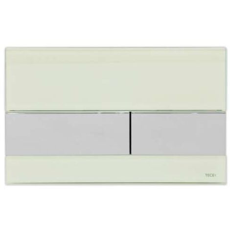 TECE WC-Betätigungsplatte TECEsquare Glas für Zweimengentechnik, Glas mintgrün, Tasten Chrom 9240805