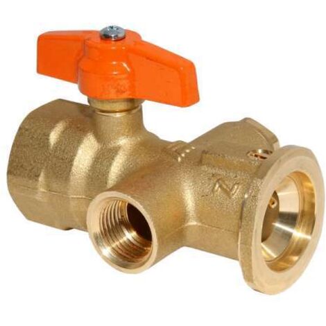 PAW Pumpenkugelhahn MKS mit Schwerkraftbremse Flansch für 1 1/2'' Überwurf und 1'' IG 2309