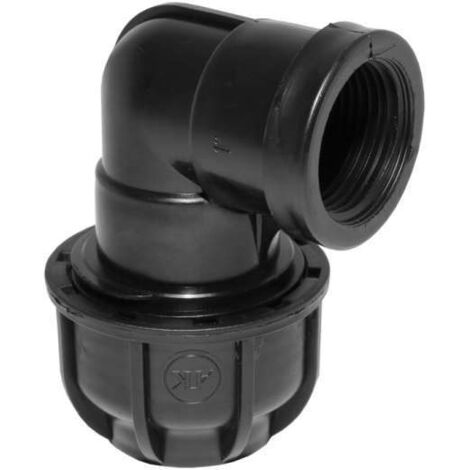 PE-Rohr Winkel Gewindeübergang 90° Ø 25 mm x 3/4'' IG Übergang Verschraubung PP Polypropylen