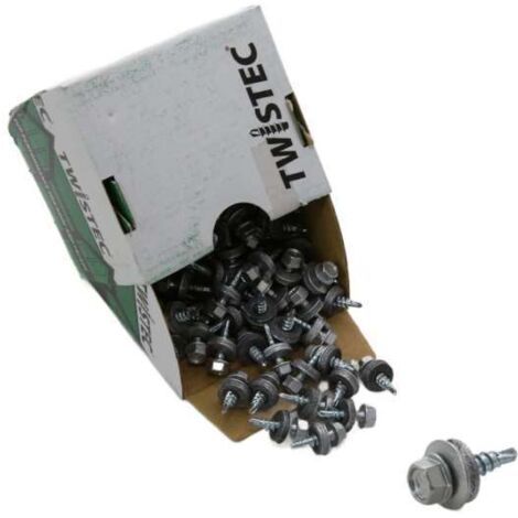 Twistec® Colorhead 6Kt-Bohrschraube 4,8X20 RAL 9006 Weißaluminium 100St./Pck