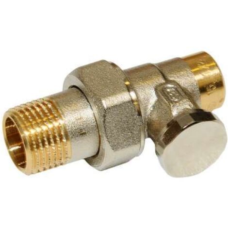 Rücklaufverschraubung Rücklaufventil vernickelt Durchgang ½ x 15mm zum Einlöten
