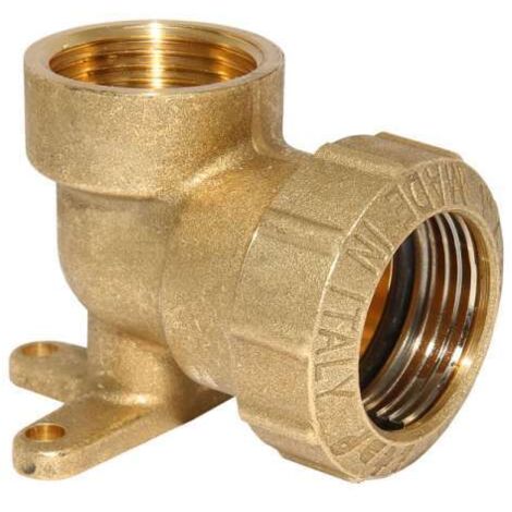 PE-Rohr Wandwinkel 90° Gewindeübergang Ø 20 mm x 1/2'' IG Übergang Verschraubung Messing MS 58 DVGW