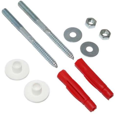 Waschtischbefestigung M10 / 140 mit je 2x Dübel, Stockschraube, U-Scheibe und Mutter