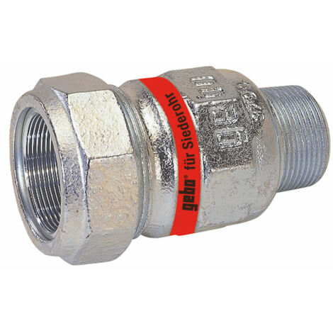 Gebo Verschraubung Temperguss-Verbinder Siederohr 20 x ½'' AG verzinkt für Siederohre 02.150.00.0120