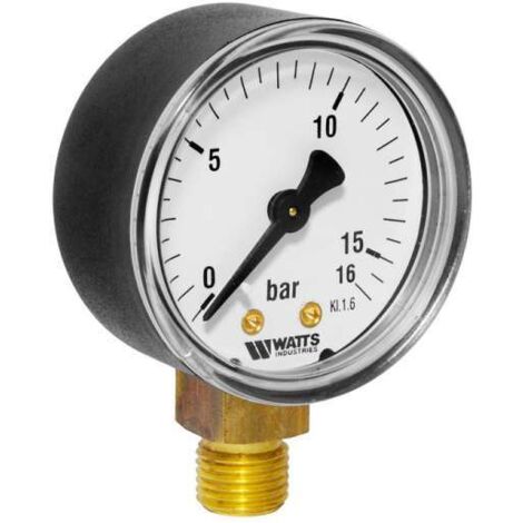 Watts RF Manometer 0-16 bar Ø50mm Anschluss unten 1/4'' AG 0312116