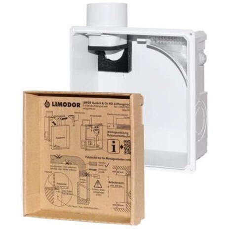 Limodor Einbaukasten compact Ausblas seitlich, NW80 Unterputzgehäuse 80000