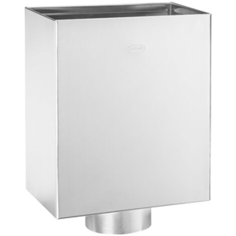 GRÖMO® Zink Wasserfangkasten ø100 Flachdach klein, ohne Zulauföffnung 280x240x150, 63165
