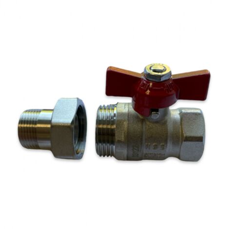 Kugelhahn 1'' I/A mit Flügelgriff und Verschraubung