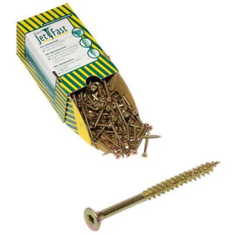 Jet-Fast® Spanplattenschrauben TX20 4,5x50 gelb verzinkt 200 Stck/Paket