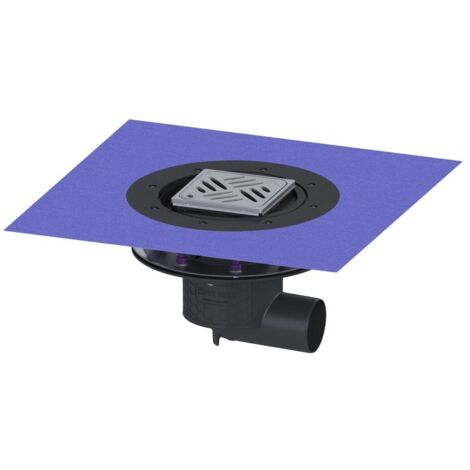 Kessel Practicus Bodenablauf Pressflansch DN 70 Variofix, Designrost, Auslauf seitlich (1/2)