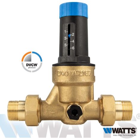 WATTS Druckminderer DRV15/N 1/2'' DN15 0502515 DVGW geprüft 1,5 bis 6 bar mit Einstellanzeige