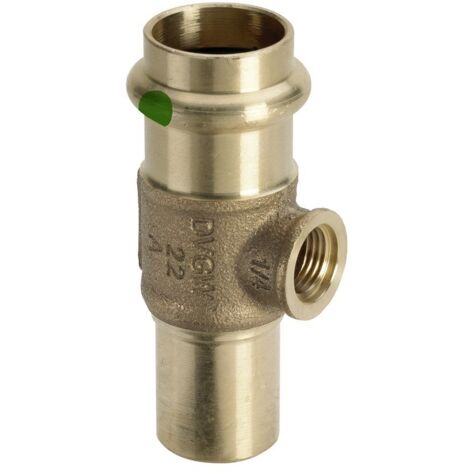 Viega Sanpress T-Stück 28-1/4''-28 (1/4''IG) Einsteckende 705626 Rotguss m. SC-Contur Model 2217.4 (1/2)