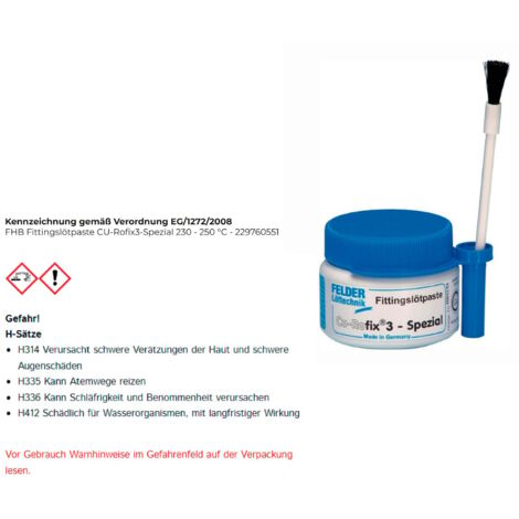 Fittingslötpaste CU-Rofix®3-Spezial 230-250GradC 250g S-Sn97Cu3 FELDER