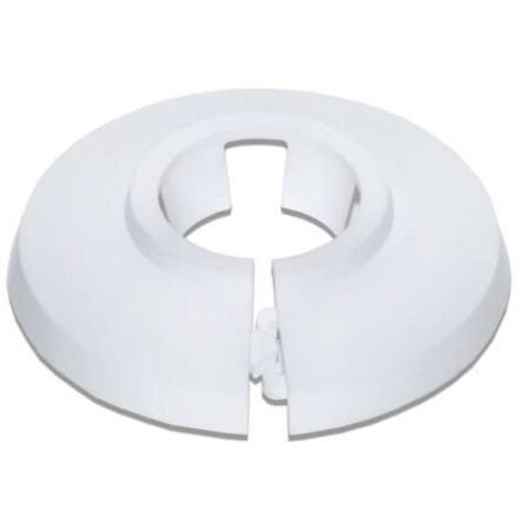 PVC Scharnier-Kunststoffrosette Wandrosette Rosette Kunststoff weiß für Rohre Ø22mm oder 1/2"