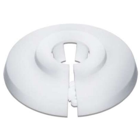 PVC Scharnier-Kunststoffrosette Wandrosette Rosette Kunststoff weiß für Rohre Ø15mm