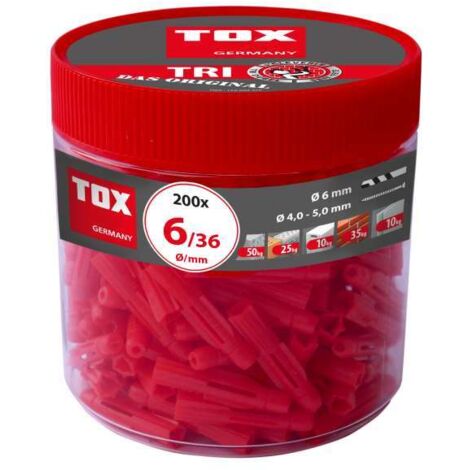 TOX Allzweckdübel Tri 6 x 36 mm in Runddose - 200 Stück - 010260031