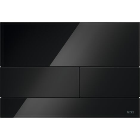 TECE WC-Betätigungsplatte TECEsquare Glas fr Zweimengentechnik, Glas schwarz, Tasten schwarz 9240809