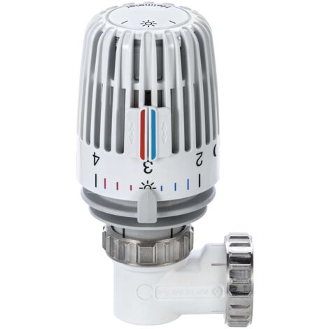 Le Sanitaire – Heimeier Thermostatkopf M30x1,5 Winkelform – Flüssigkeitsgefüllter Thermostat – Anschlussgewinde M30x1,5 – Sollwertbereich 6°C bis 28°C (1/5)