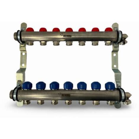 Rehau Heizkreisverteiler Easyflow FBH 7 Kreise Edelstahl HKV-D 7 382170-002