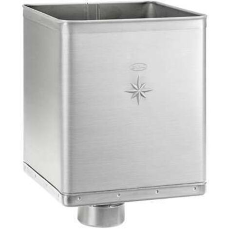GRÖMO ZINK Design-Wasserfangkasten TITANZINK ø100 exzentrisch 240x240x333, 63188