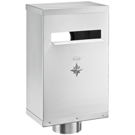 GRÖMO® Zink Wasserfangkasten ø100 Flachdach eckig mit Zulauf ø110, Dichtung 390x242x150, 63199