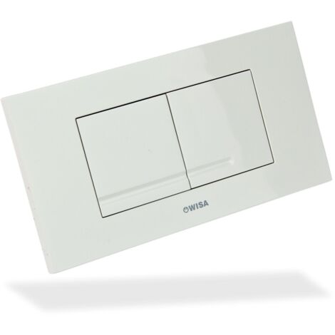 Bedienungsplatte Kantos DF – Kunststoff Weiß – Maße 208 x 111 mm – Dualflush 3/6 Liter – 418701 – Wisa (1/3)