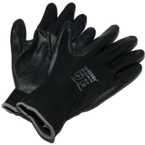 1 Paar Ulith Arbeitshandschuhe Nitril schwarz Cat2 Nylon Strickbund EN388 Gr.10