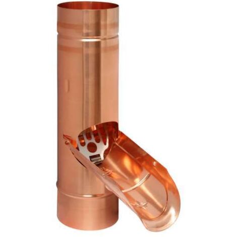 GRÖMO KUPFER Regenwasserklappe ø100mm CU mit Griffmulde und Edelstahlsieb, 61528