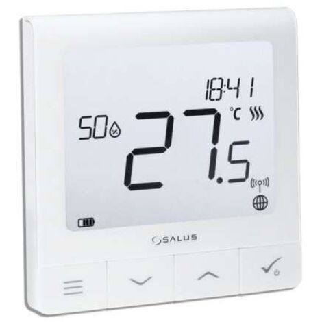 Salus SQT610RF QUANTUM ultraflacher Raumthermostat, wiederaufl. Akku, großes Display Funk 113611