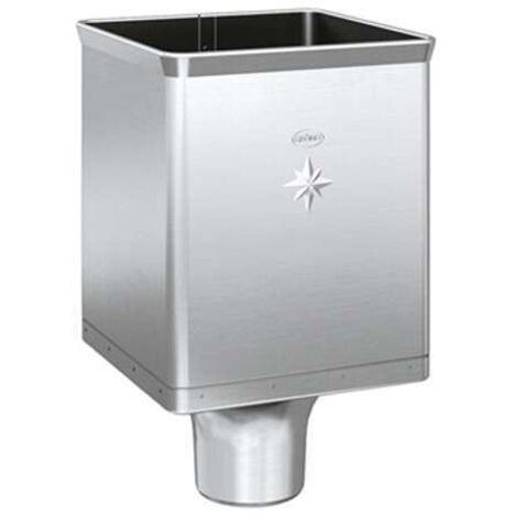 GRÖMO ZINK Design-Wasserfangkasten TITANZINK ø80 mit Stern 240x240x340, 63086