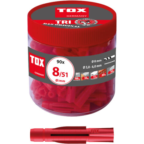 TOX Allzweckdübel Tri 8 x 51 mm in Runddose - 90 Stück - 010260051