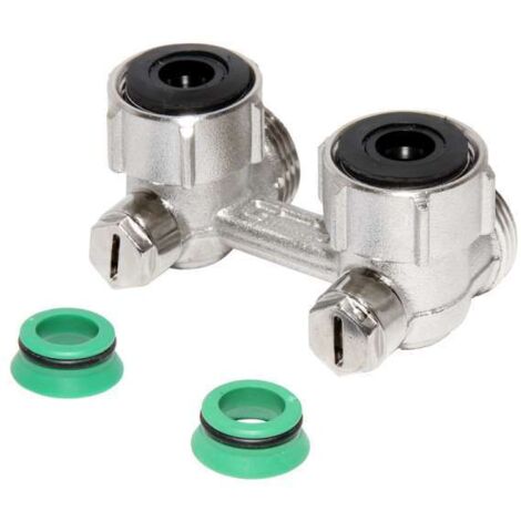 Simplex Zweirohr Hahnblock 3/4'' Eurokonus Eckform F10067