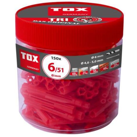 TOX Allzweckdübel Tri, 6x51 mm, in Runddose, 150 Stück