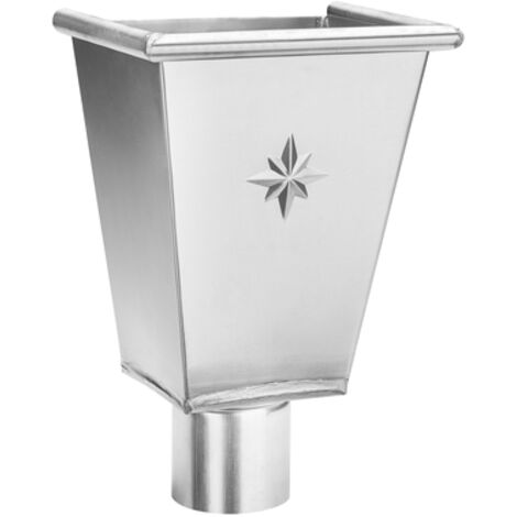 GRÖMO® Zink Wasserfangkasten ø100 konisch klein mit Stern 317x230x185, 63008