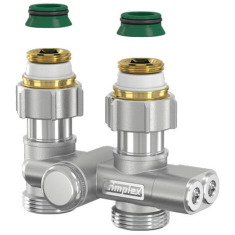 Simplex Einrohr-Umlenkstück für vertauschten Vor- und Rücklauf 3/4" Eurokonus Durchgangsform F10465 (1/3)
