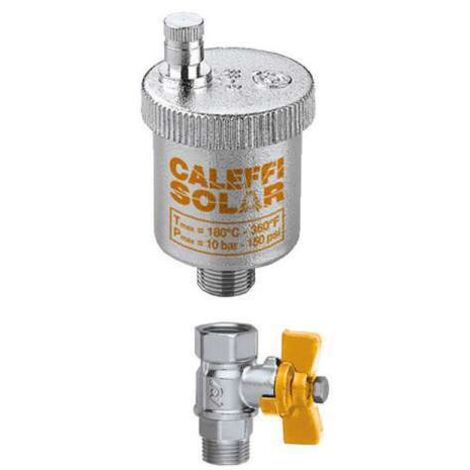 Caleffi Solarentlüfter Entlüfter für Solar 250931 3/8'' AG mit Absperrkugelhahn