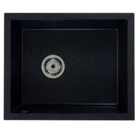 ZELVO Küchenspüle, Spülbecken, Spüle Granit schwarz gesprenkelt 560 x 460 x 200 mm Model 6