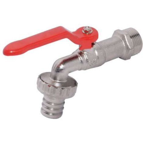 Kugelauslaufventil Wasserhahn Auslaufkugelhahn Gartenhahn Griff rot 3/4" DN20