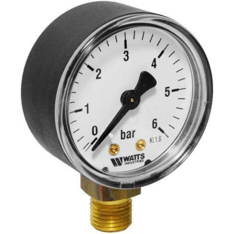 Watts RF Manometer 0-6 bar Ø50mm Anschluss unten 1/4'' AG 0312106