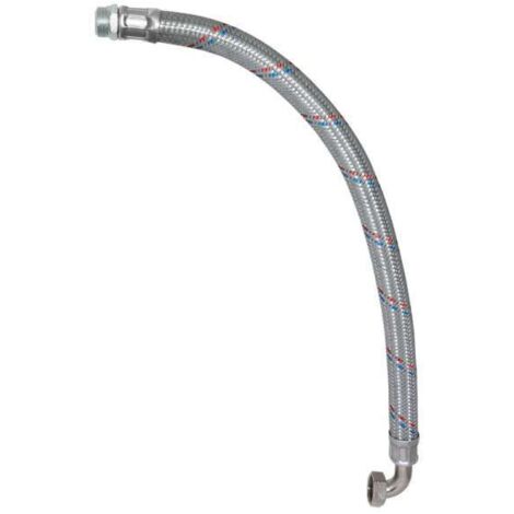 IBO Panzerschlauch 800 mm Flexschlauch 1" abgewinkelt Edelstahlgeflecht für Hauswasserwerk 80cm