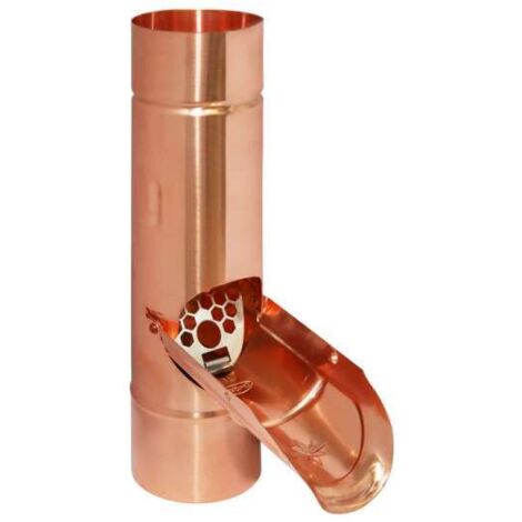 GRÖMO KUPFER Regenwasserklappe ø87mm CU mit Griffmulde und Edelstahlsieb, 61527