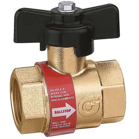 Caleffi Ballstop Kugelhahn mit integriertem Rückschlagventil 2x 3/4" Innengewinde für Heizung 327500