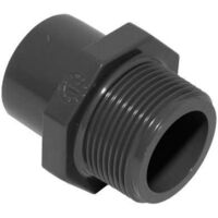 Georg Fischer PVC U Kunststoff Übergangsnippel grau 1 1/4''AG x 32/40 721910559