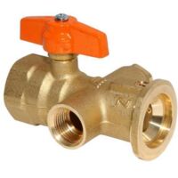 PAW Pumpenkugelhahn MKS mit Schwerkraftbremse Flansch für 1 1/2'' Überwurf und 1'' IG 2309
