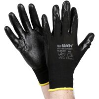 1 Paar Ulith Arbeitshandschuhe Nitril schwarz Cat2 Nylon Strickbund EN388 Gr.9