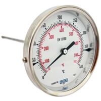 WIKA Bimetall Zeigerthermometer Thermometer A52 0 - 400°C Ø 100mm nach EN 13190 Tauchrohr 220 x 6mm