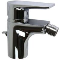 Kreos Design Bidetarmatur Einhebel-Bidetbatterie mit Ablaufgarnitur ALPHA chrom 69221