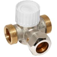 Rossweiner 3-Wege-Ventilunterteil DN 20 voreinstellbar mit Klemmverb.unten Anschluss links, 1237471