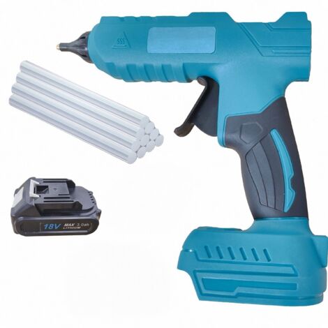 Kit pistolet à colle chaude (un pistolet à colle chaude et dix tiges de 11 mm) – Tête de coupe de précision, utilisation facile, piles 18 V (1/5)